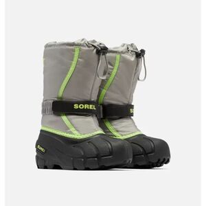 Sorel Flurry 1855251-062 Kids US 10 Gray Black Insulated Snow Boots ZPO2856